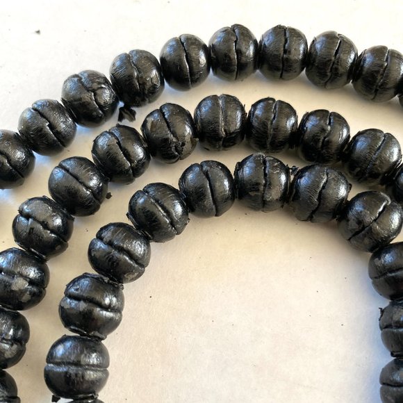 Vintage Club Monaco Black Leather Beaded Extra Long Necklace - Picture 14 of 16